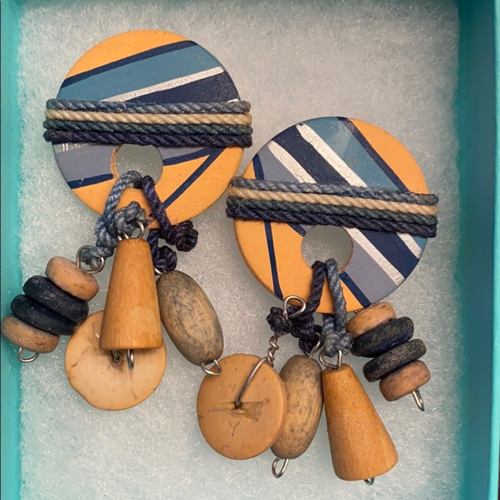 Wooden Vintage Geometric Earrings